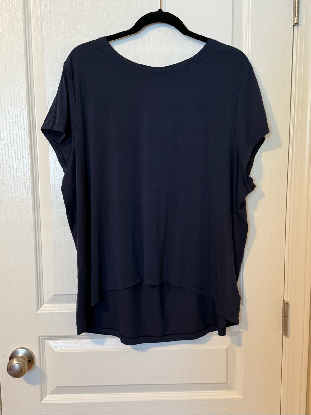 Athleta Navy Short Sleeve Relaxed Crew Tee